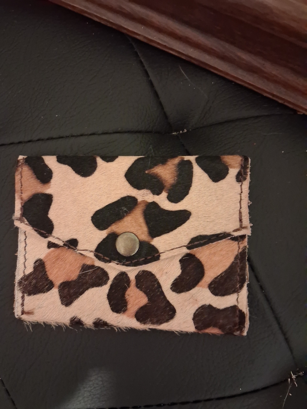 American Darling 100% Cow Hide Leopard Print Card Holder